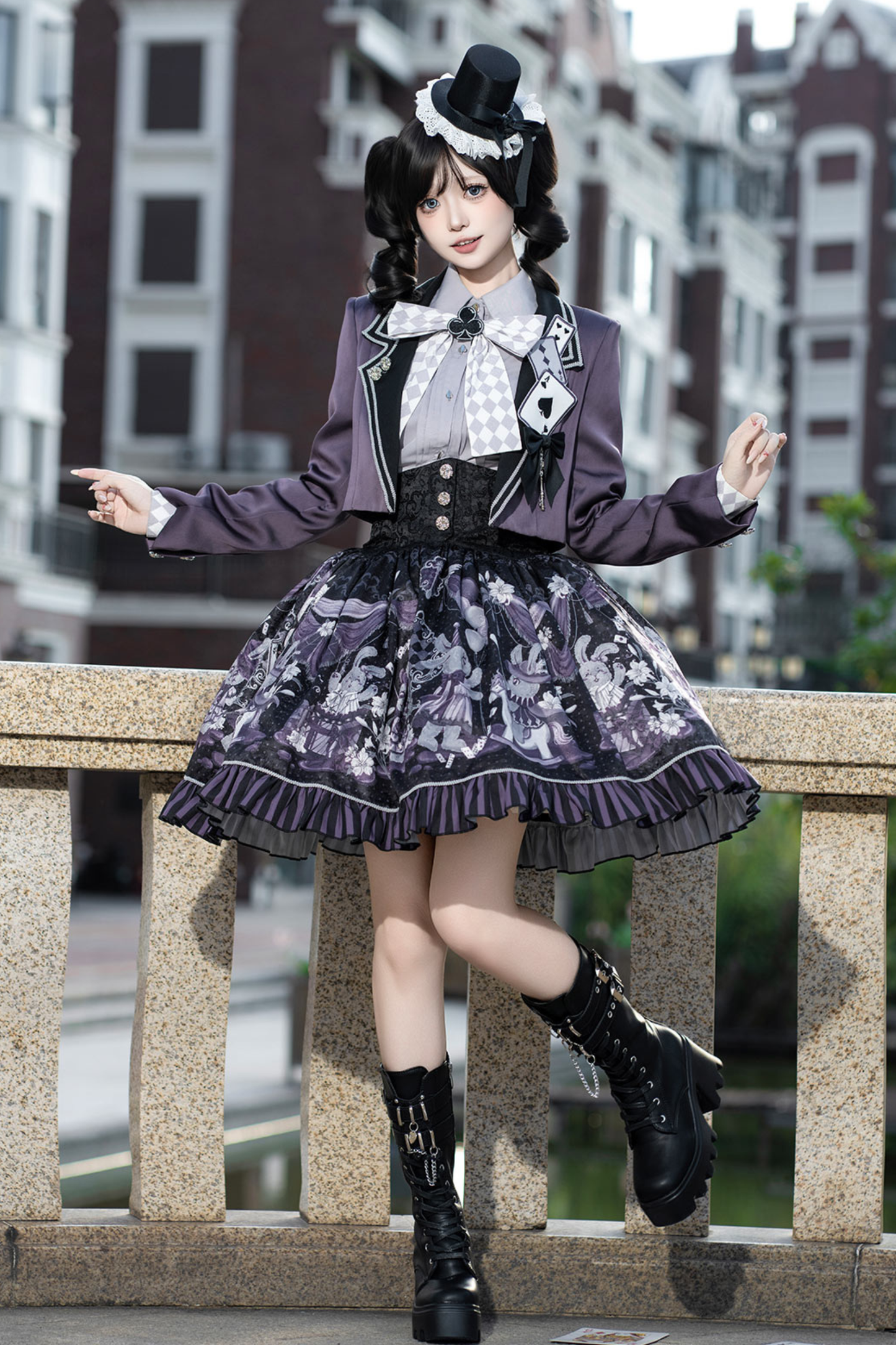 Night Alice Magic Theater Lolita Skirt + Shirt + Short Jacket