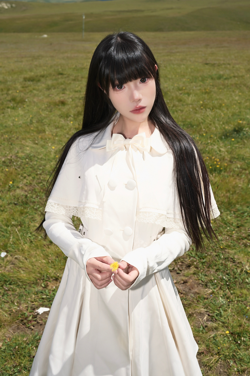 Cape Dark White Girl Dress