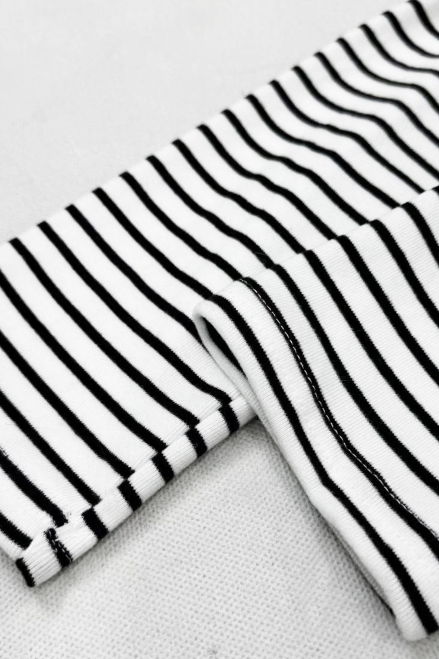 Striped High Neck Slim Top