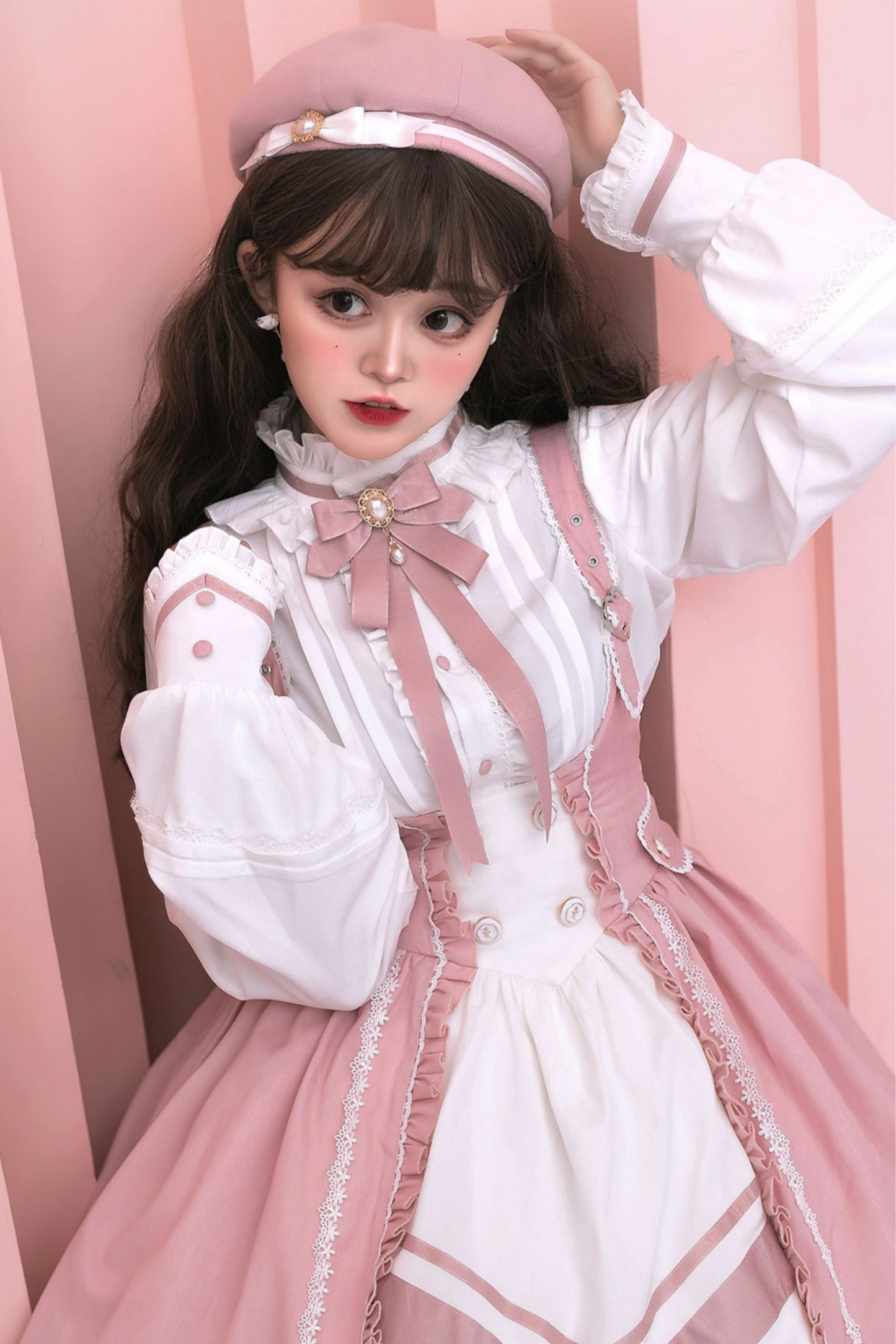 Pure Sweet Lolita Jumper Skirt + Hat + Headband