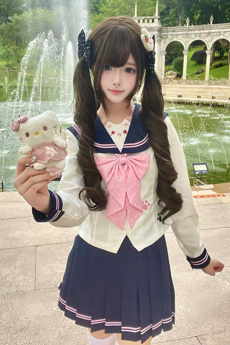 Island Cat Sailor Top + Skirt + Ribbon
