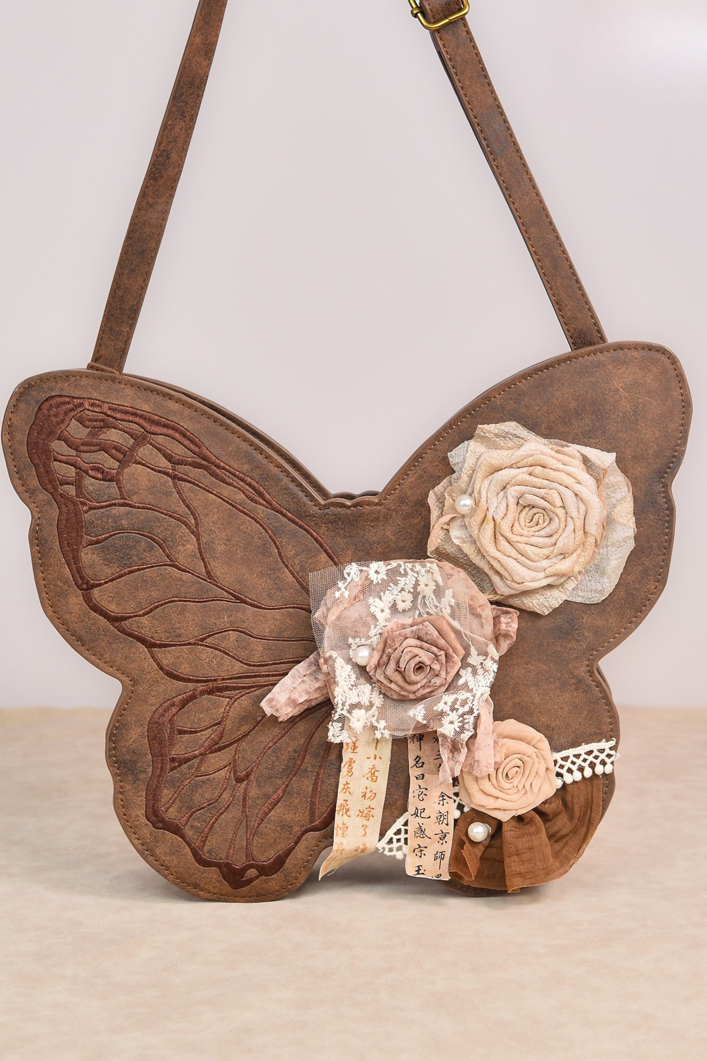 Retro Brown Butterfly One Shoulder Bag