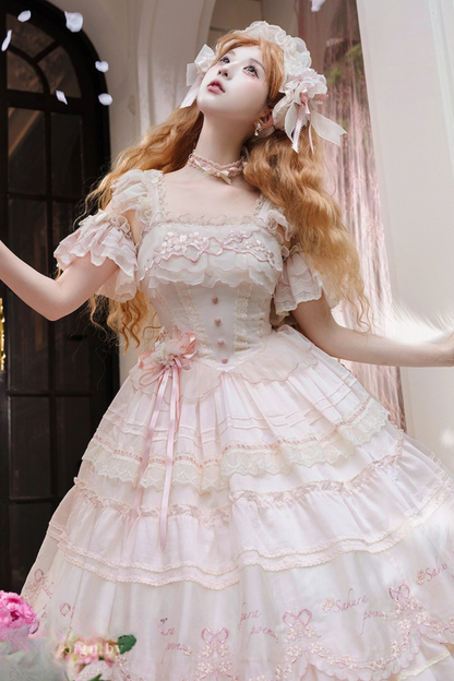Sweet Cherry Lolita Dress + Jsk + Hairband + Hat + Necklace + Sleeve