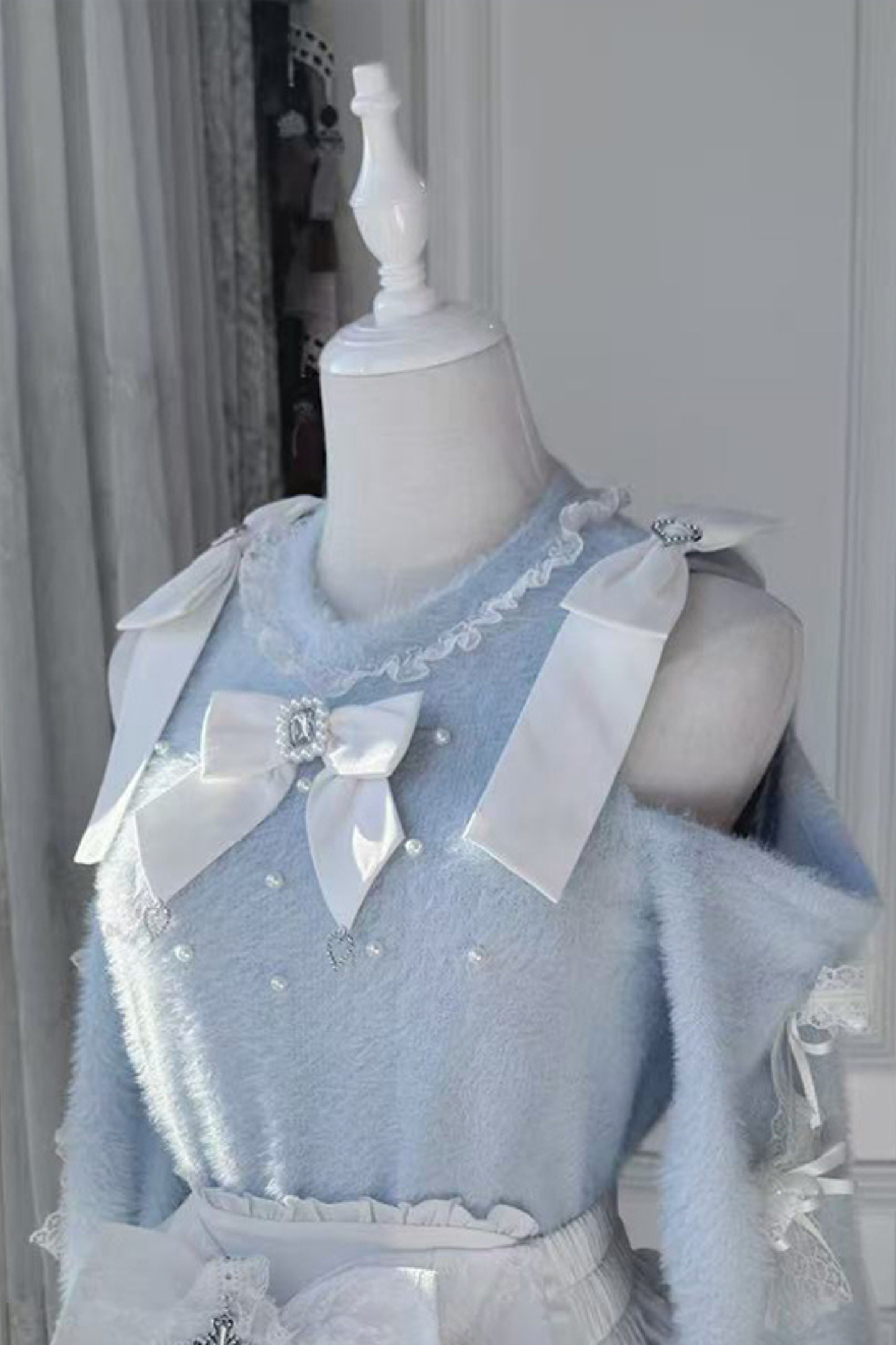 Off-shoulder Ribbon Knit + Skirt