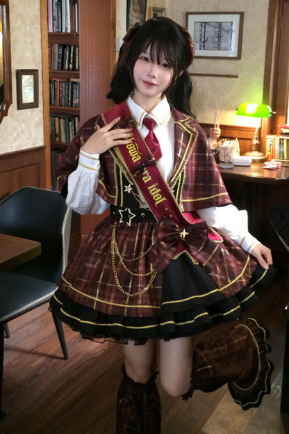 Retro Plaid Idol Lolita Set