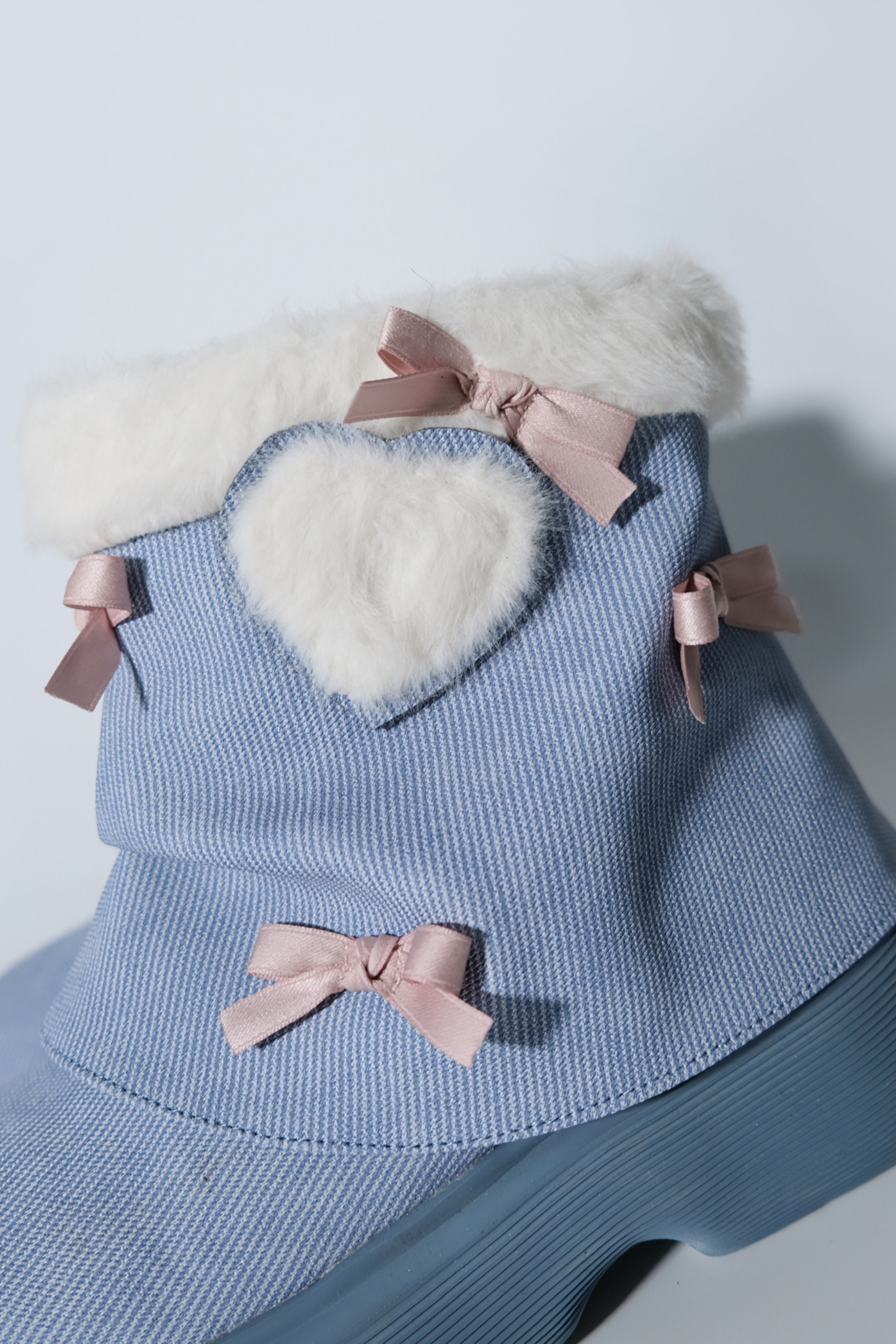 Velvet Ribbon Heart Short Boots