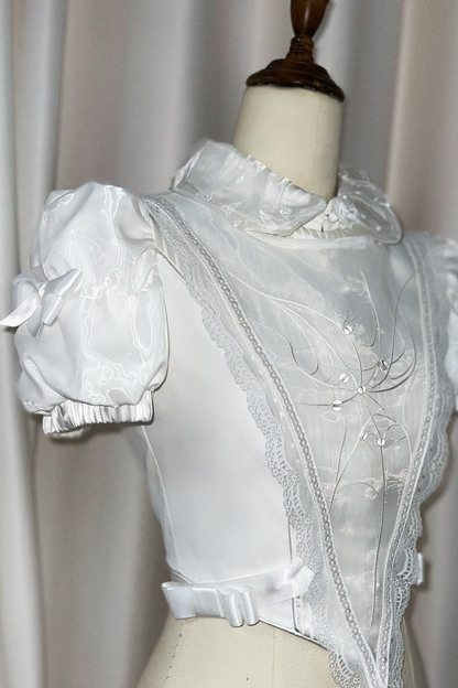 Spider Web French Blouse + Long Skirt