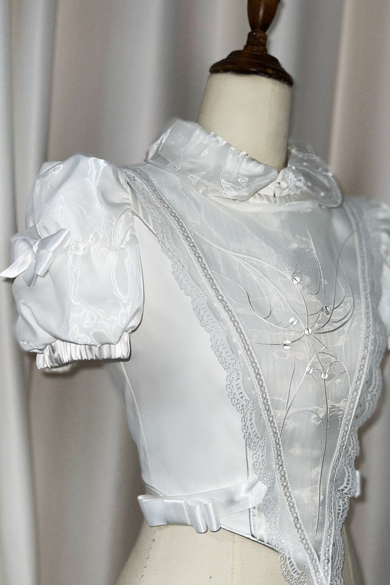 Spider Web French Blouse + Long Skirt
