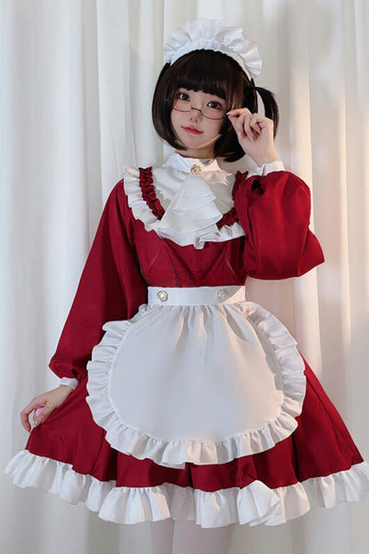 Red Maid Cosplay Dress