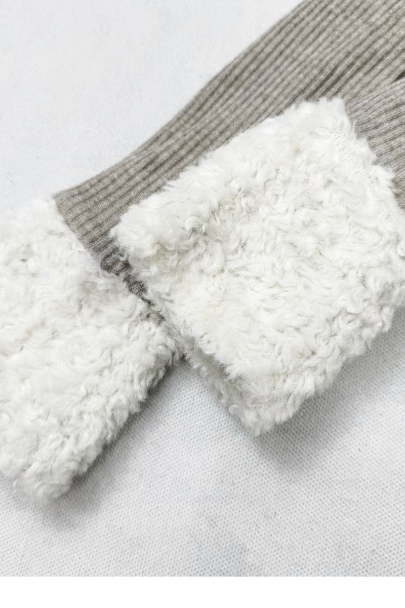 Fur Sleeve Knit Top
