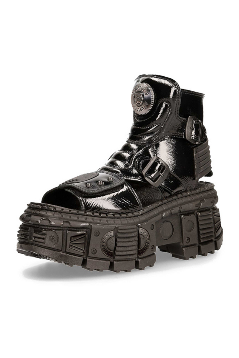 Silver Black Mode Dark Boots