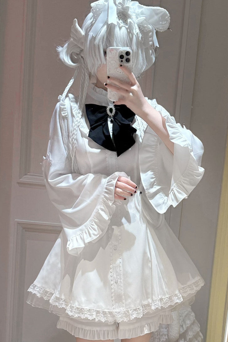 Lace Bell Sleeve Dress + Pants