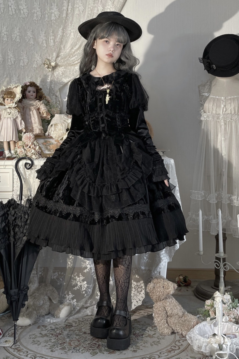 Gothic Doll Lolita Dress + Short Jacket