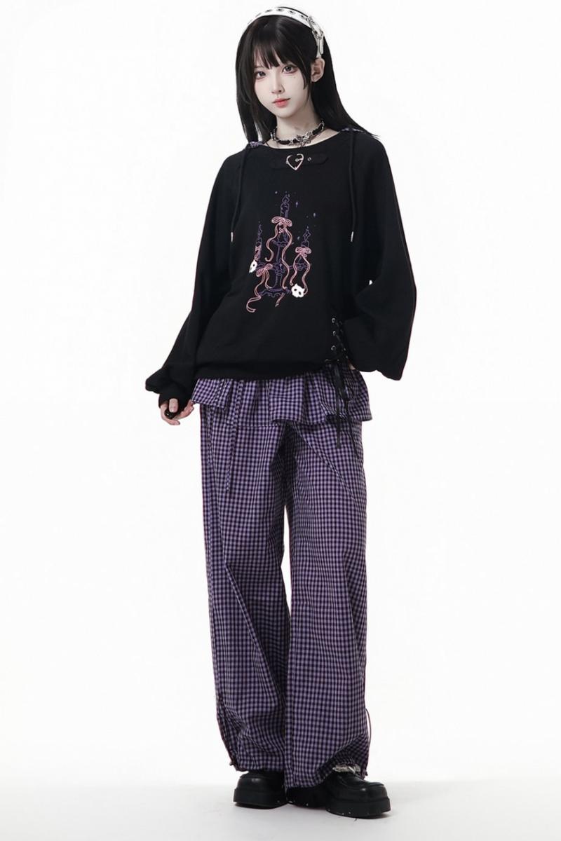 Academy Purple Hooded Sweatshirt + Tops + Skirt + Pants + Leg Cover