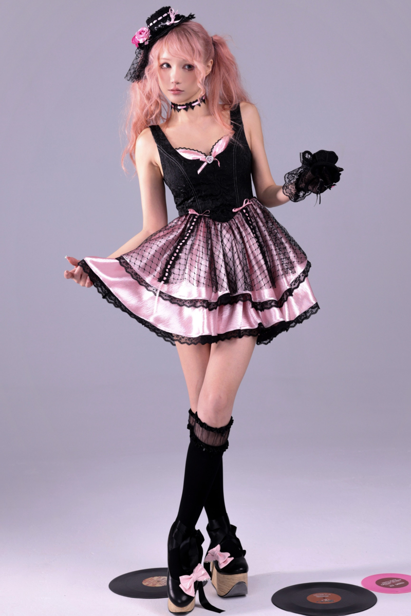 Crimson Baroque Puffy Sleeveless Dress