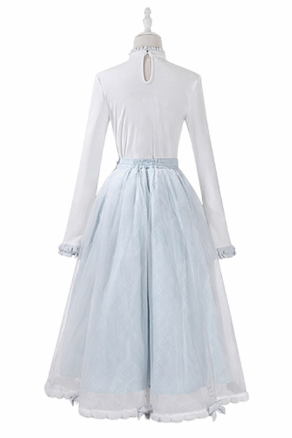 Clear Sky Lolita Coat + Tops + Skirt