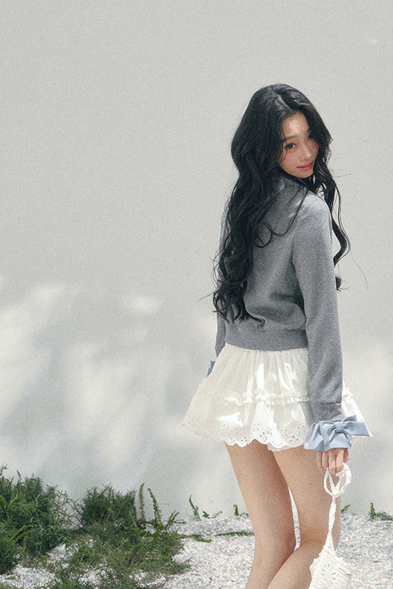 French Faux Two Piece Polo Sweater