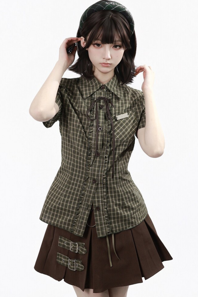 Army Girl Shirt + Vest + Skirt