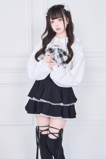 Ribbon Vest + Short Sweatshirt