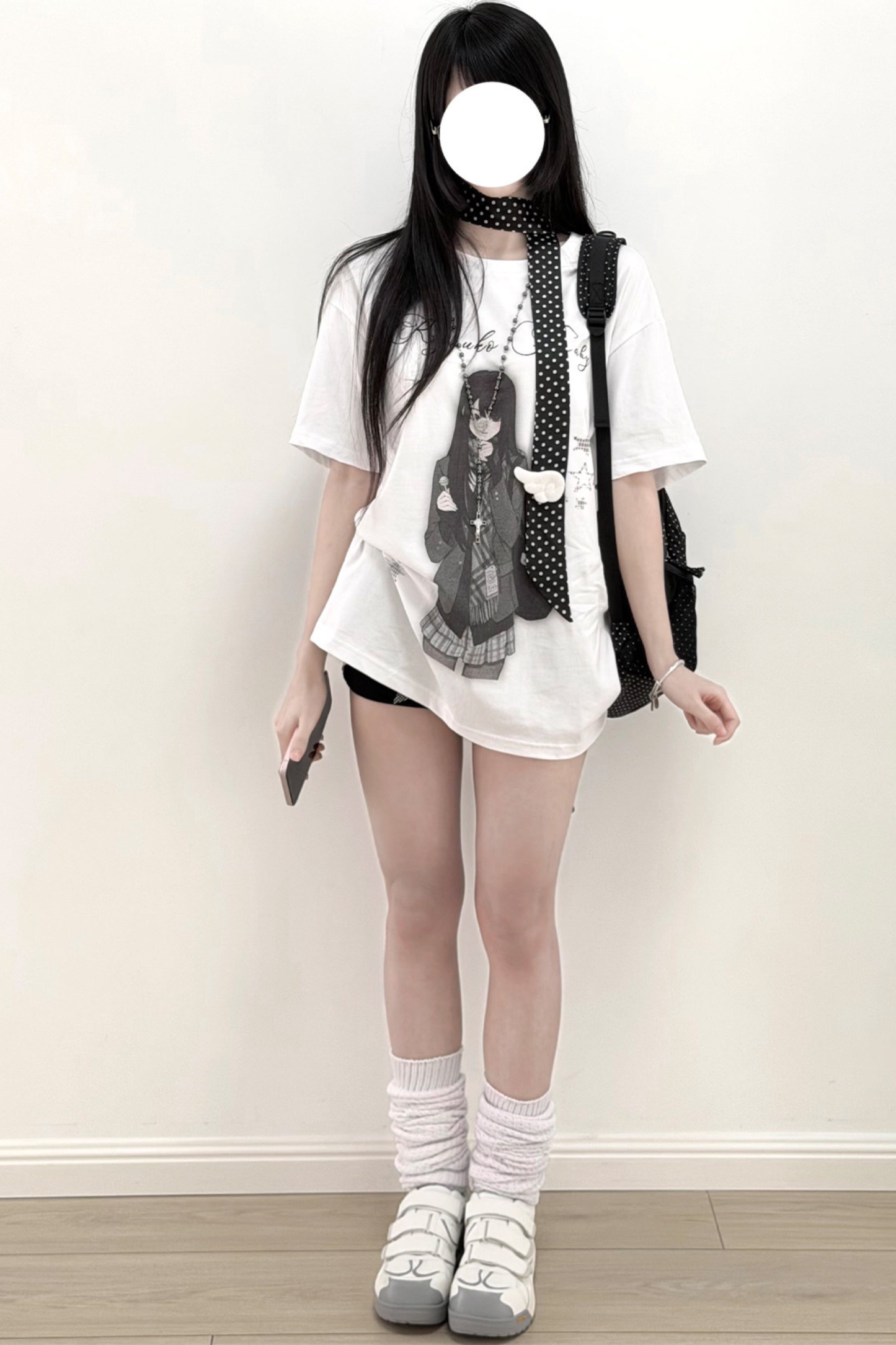 Schoolgirl Illustration Loose Top + Skirt