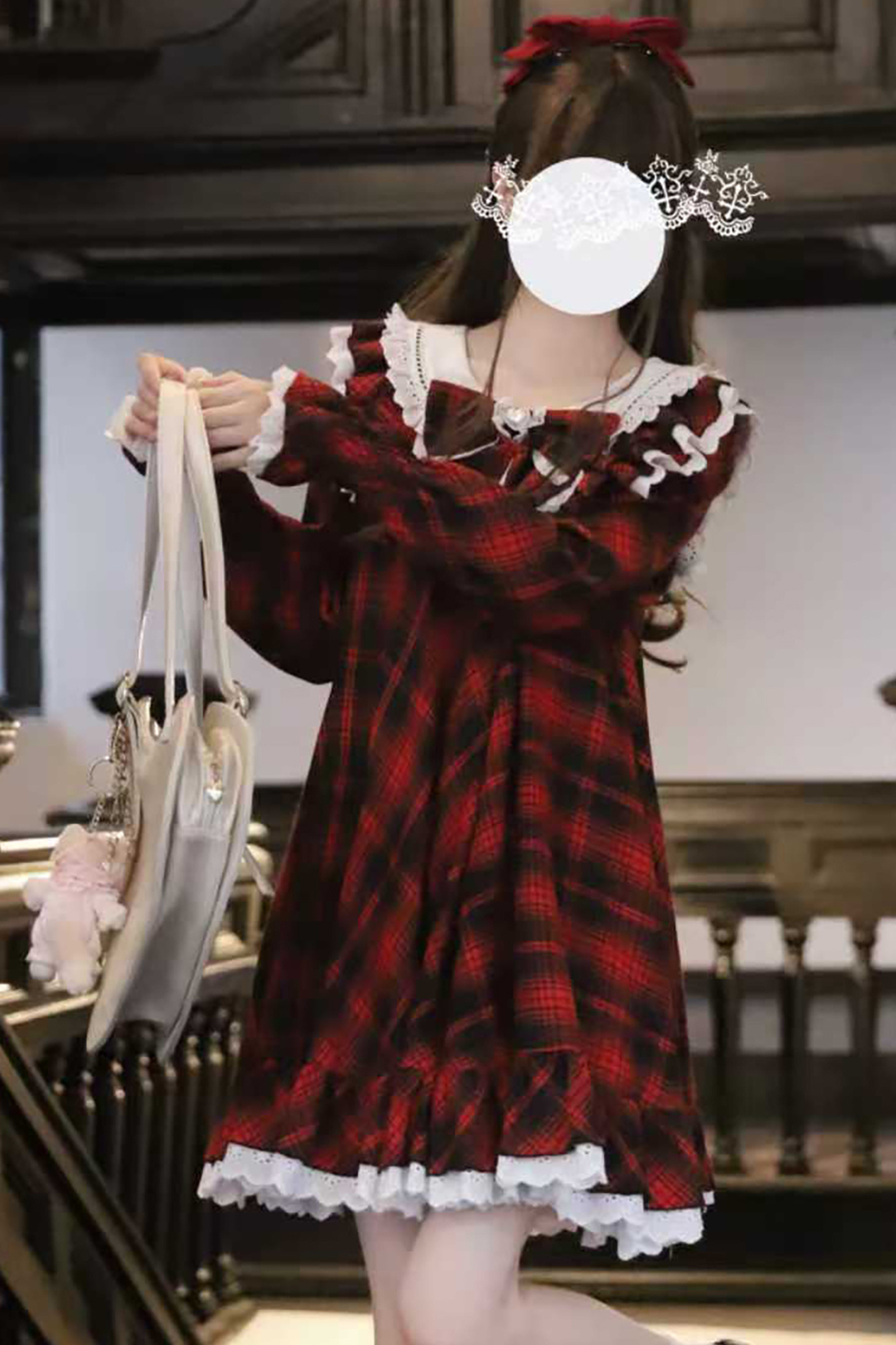 Berry Mousse Girly Plaid Dress