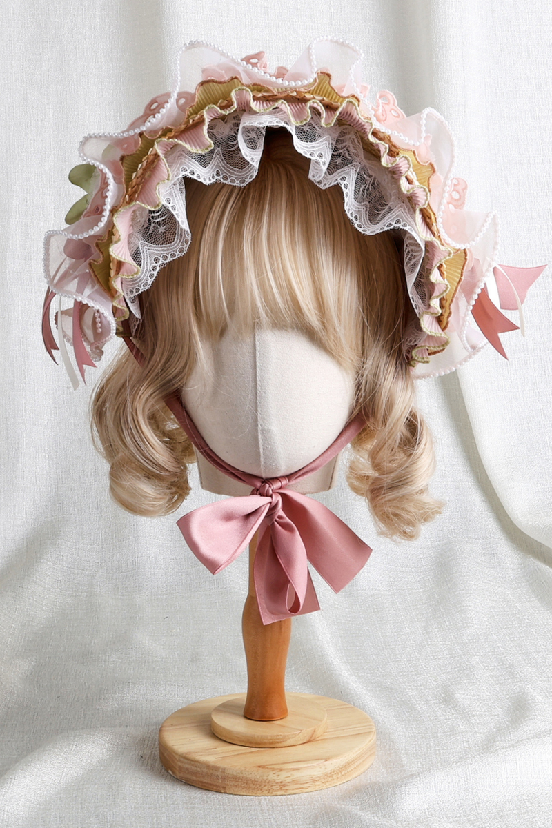 Country Bouquet Lolita Hood + Flat Hat + Clip Hat + Hair Band