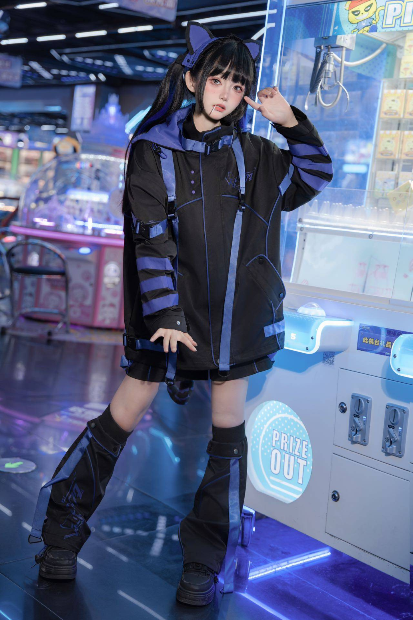 Subculture Cyber Jacket + Shorts + Long Pants + Leg Warmers + Cat Hair Accessory + Tail