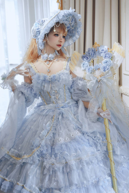 Ice Blue Princess Lolita Long Dress