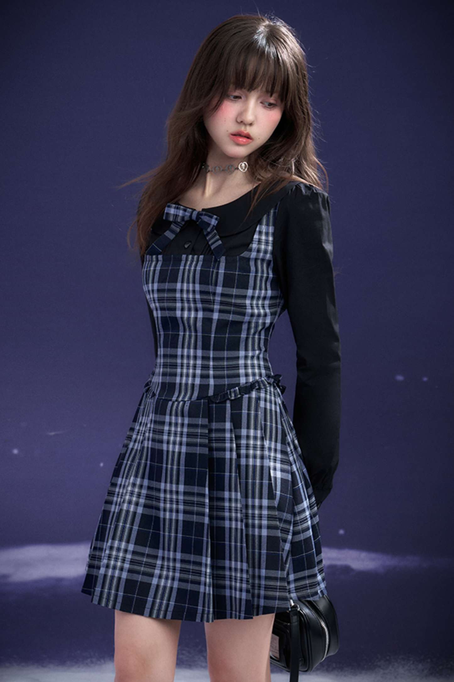 Plaid Fake Two Piece Dress