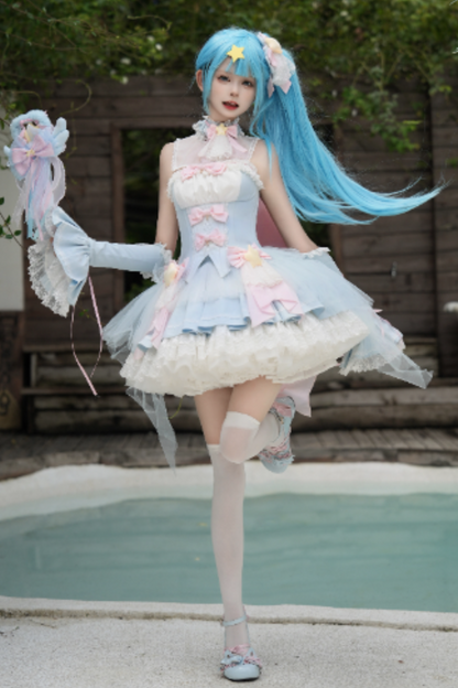 Magic Fairy Sparkling Water Lolita Top + Skirt + Hair Clip + Tail + Magic Stitching