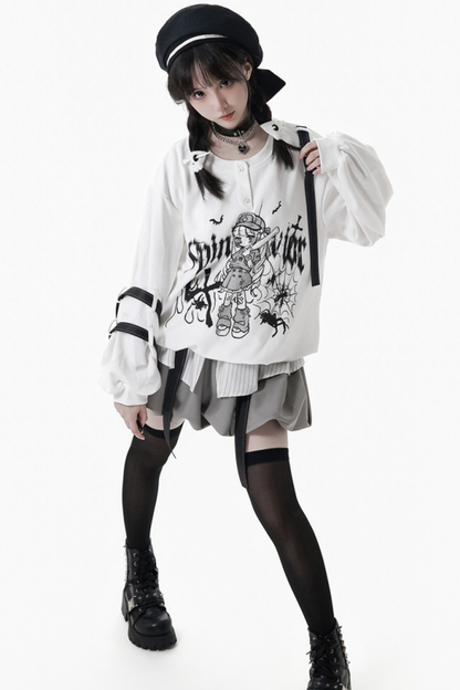 Dark Graffiti Sweatshirt + Skirt