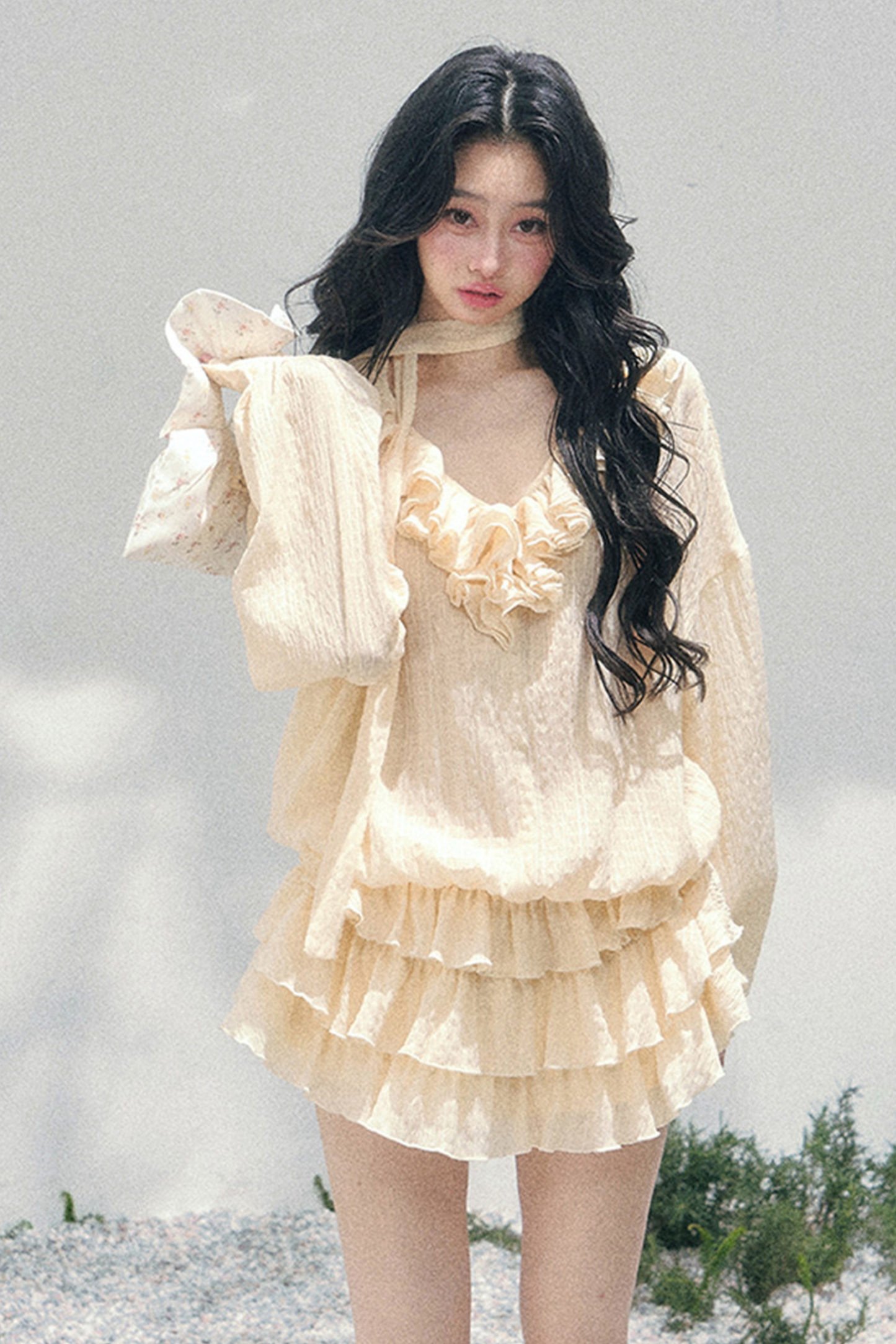 Evening Breeze Milky Dress + Inner Pants