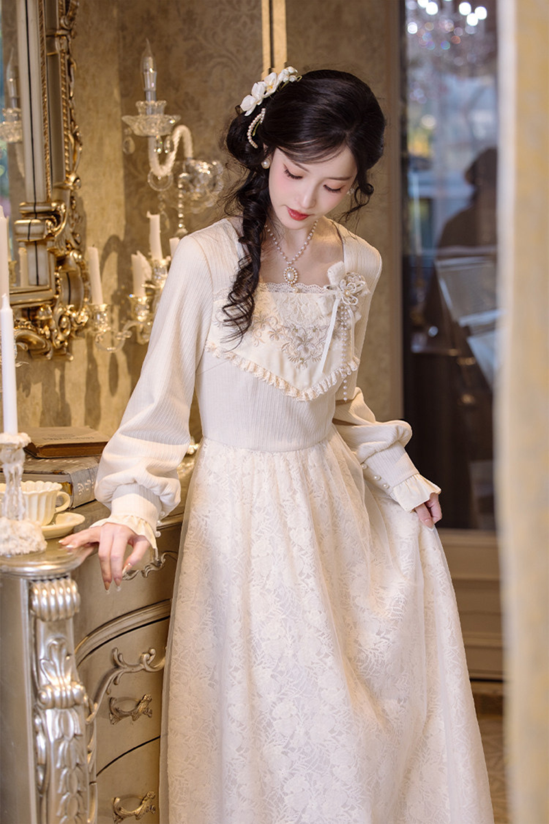 Pure White Square Neck Dress + Jacket