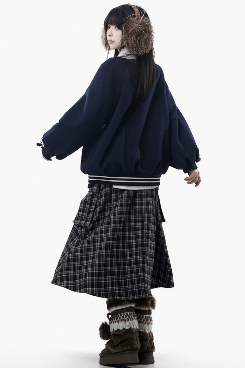 Christmas Hooded Coat + Shirt + Sweatshirt + Long Skirt + Pants