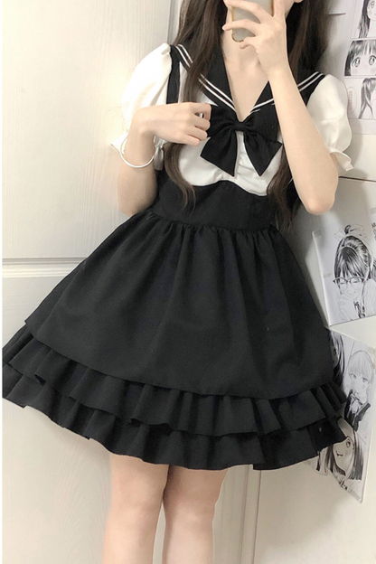 Dark Sailor Dress + Innerwear Skirt