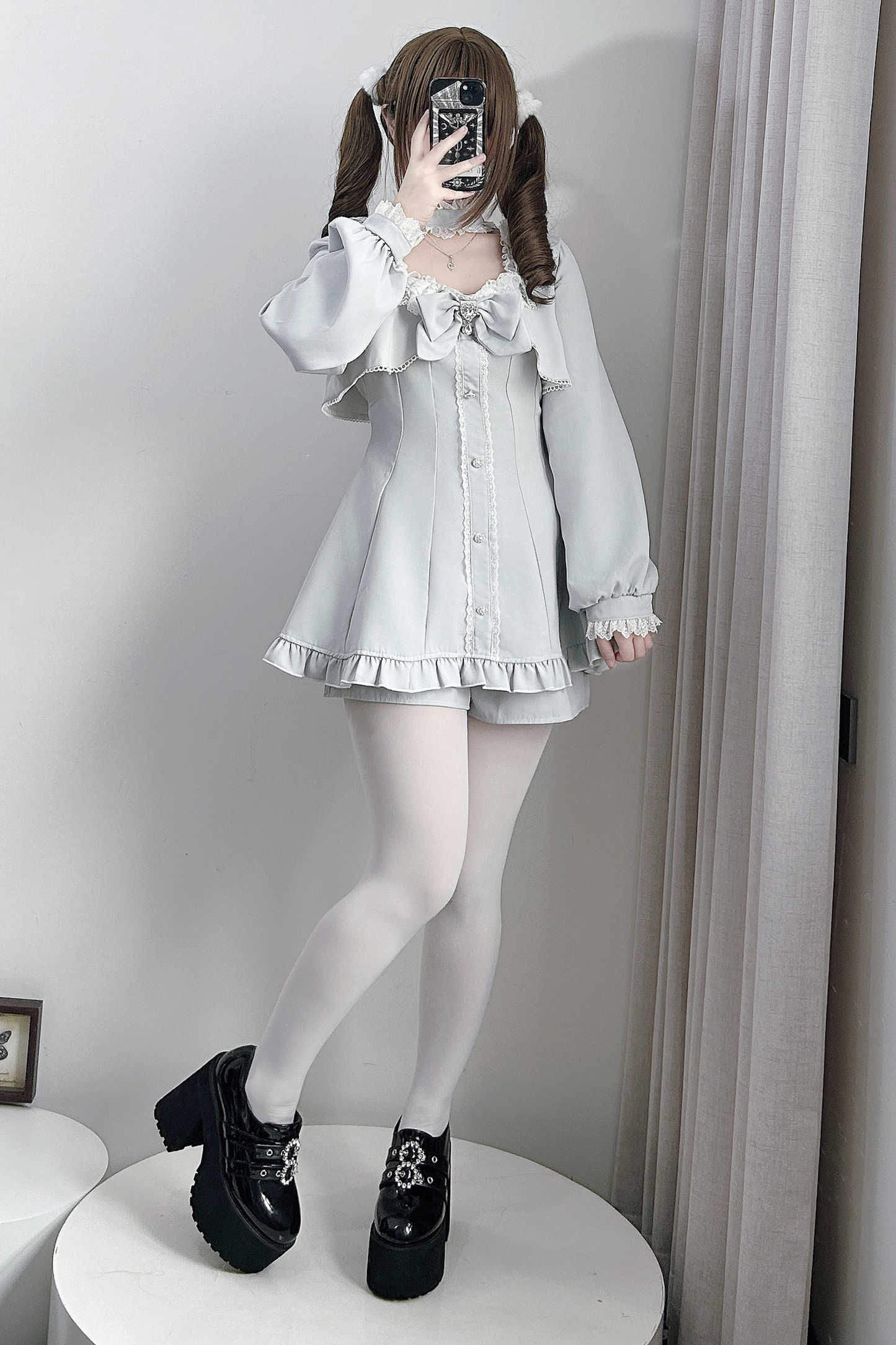 Jirai Flare Fake Two Piece Dress