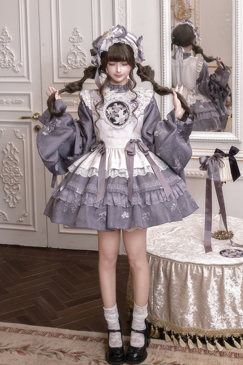 Chinese-style Ruffle Dress + Vest + Headband