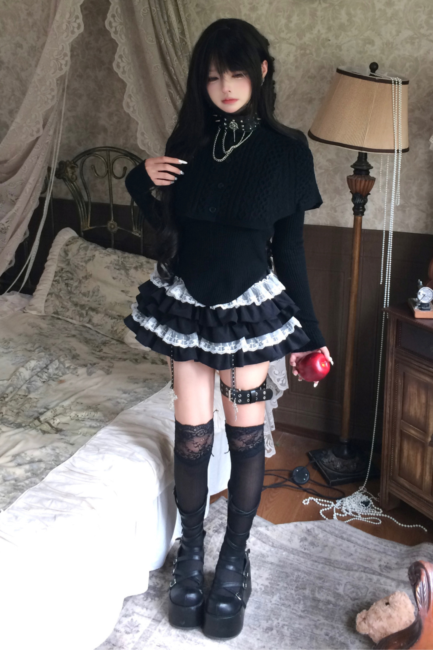 French Dark Tops + Tiered Skirt