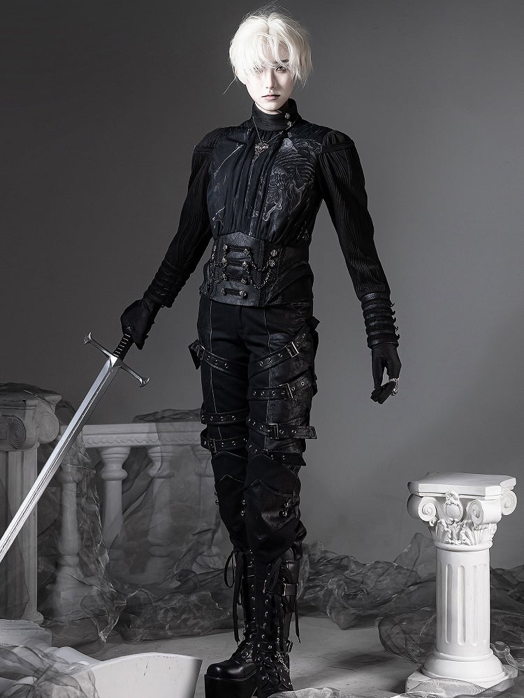 [pre-order Deadline: June 8] Phantom Knight Dark Gothic Prince Suit Full Set (jacket With Cape + Top + Pants)