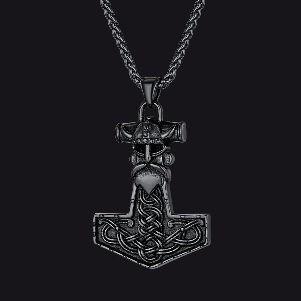 Viking Mjolnir Thor Hammer Necklace Odin Pendant for