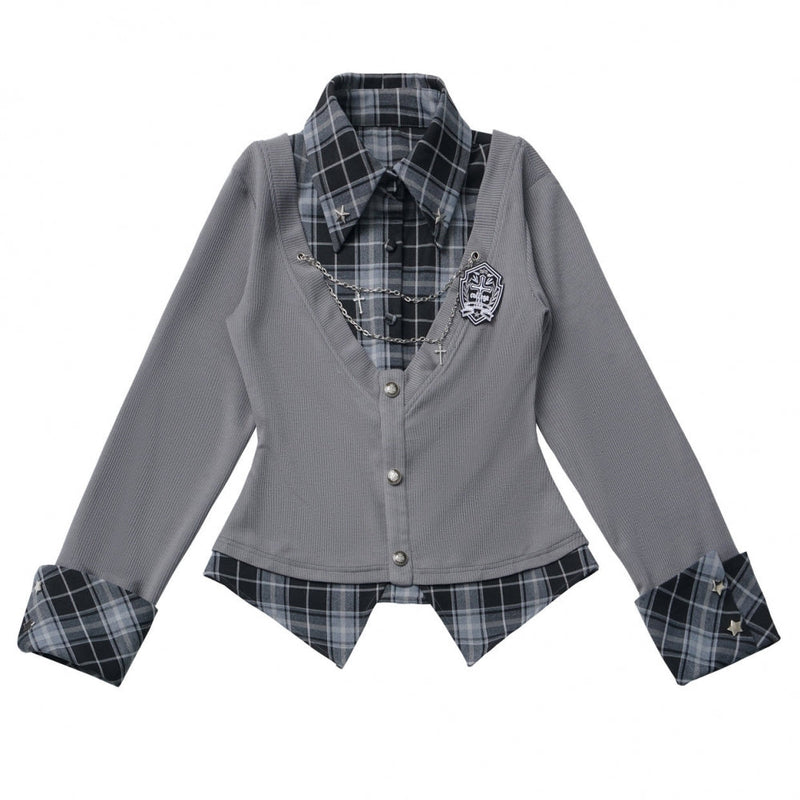 College Roll Up Shirt + Skirt + Tie