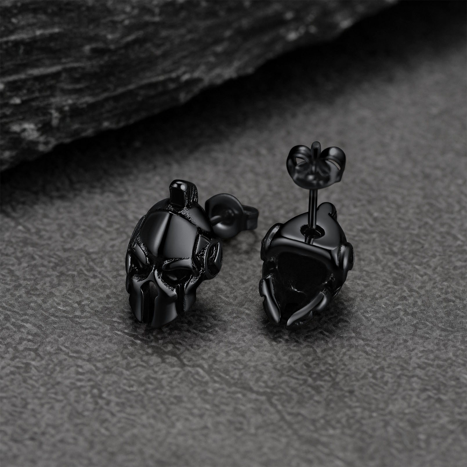 Ancient Greek Spartan Helmet Stud Earrings for