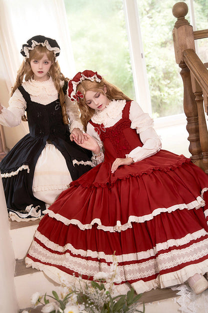 Black [lily] Multi-layered Ruffle Lace Classic Lolita Jsk Dress