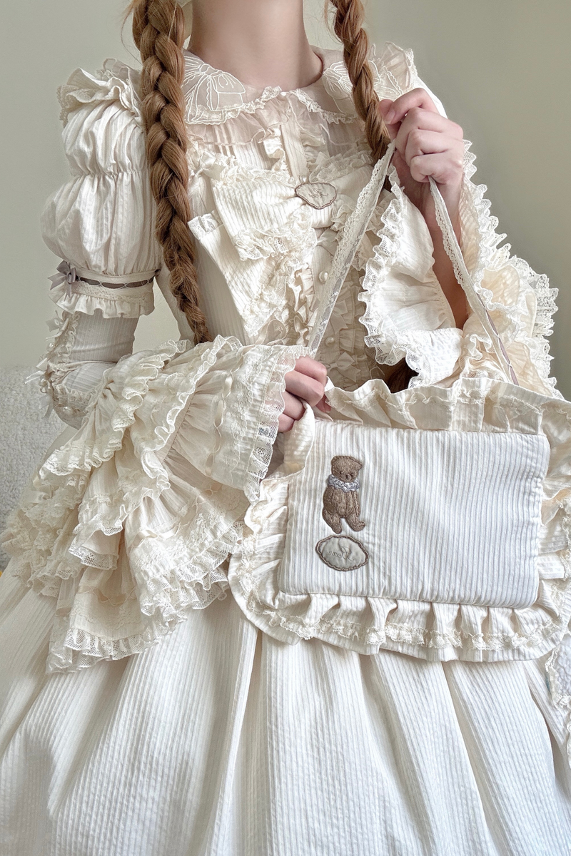 Briana Bear Print Dream Doll Lolita Dress + Jsk + Skirt + Shirt + Petticoat
