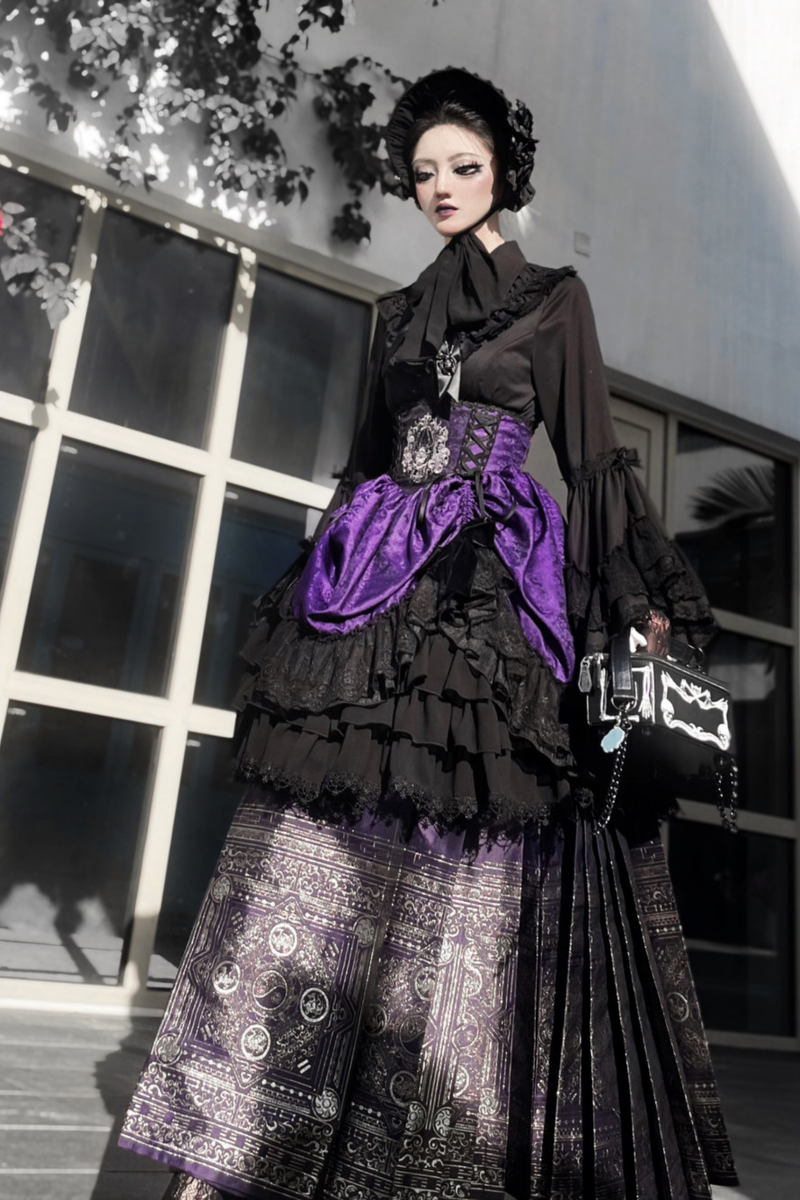 Moon River Gothic Skirt + Cape + Top + Bow