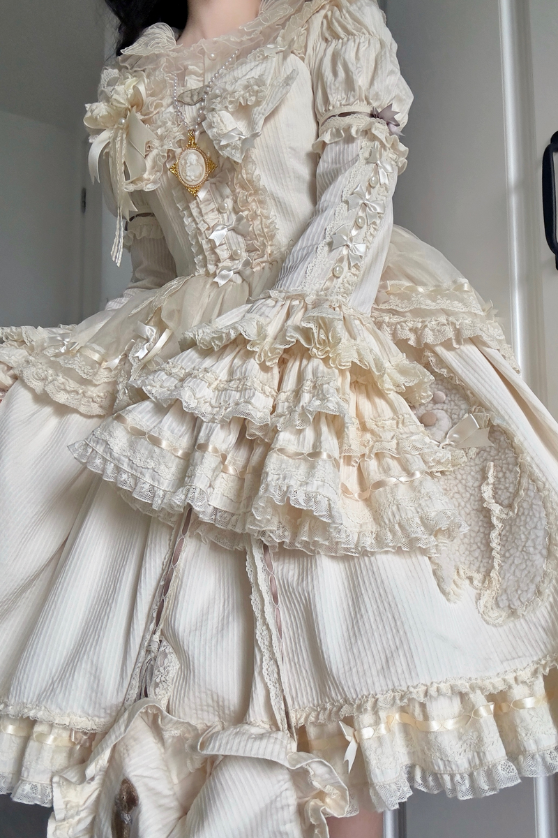Briana Bear Print Dream Doll Lolita Dress + Jsk + Skirt + Shirt + Petticoat