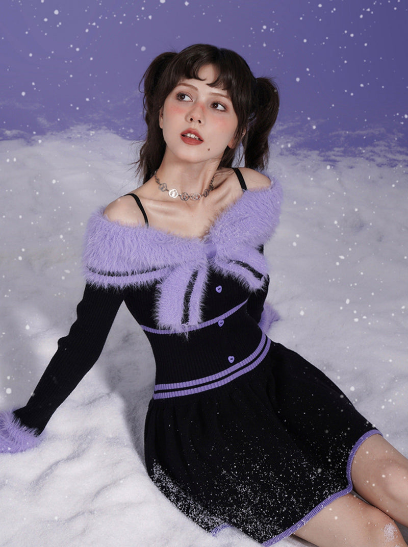 Girl Fighting Spirit Dark Fur Dress