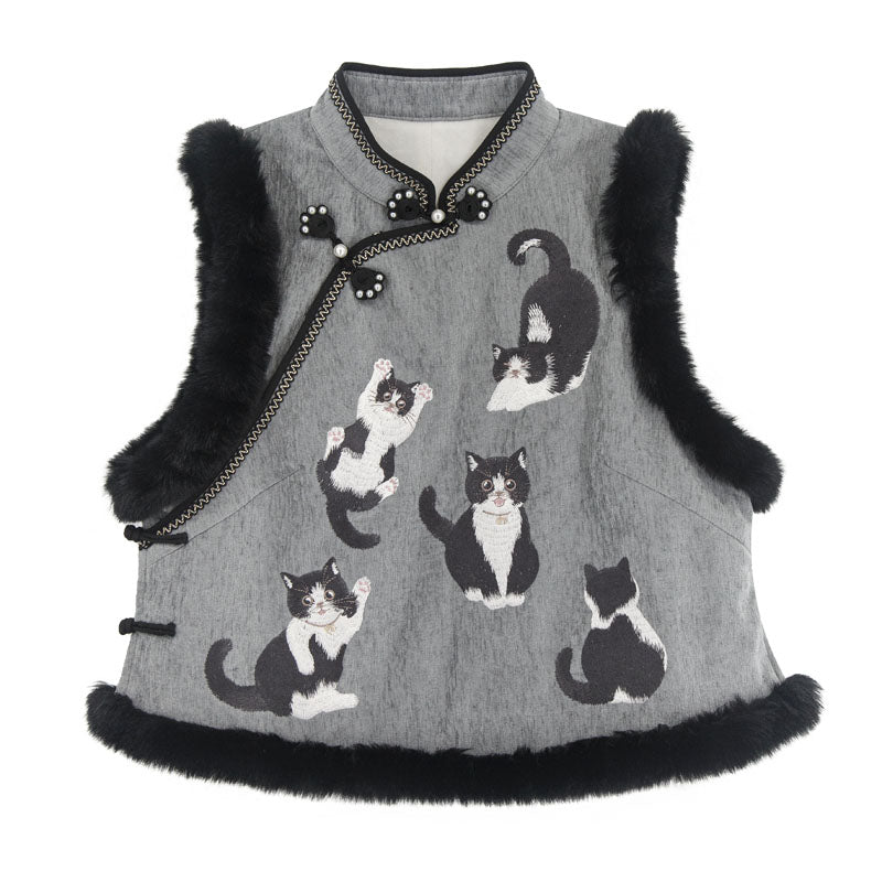 [pre-order] Improved Chinese-style Velvet Vest Set