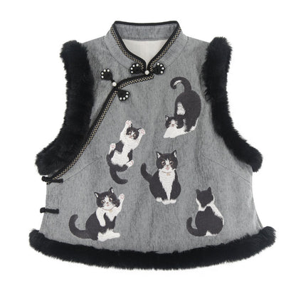 [pre-order] Improved Chinese-style Velvet Vest Set