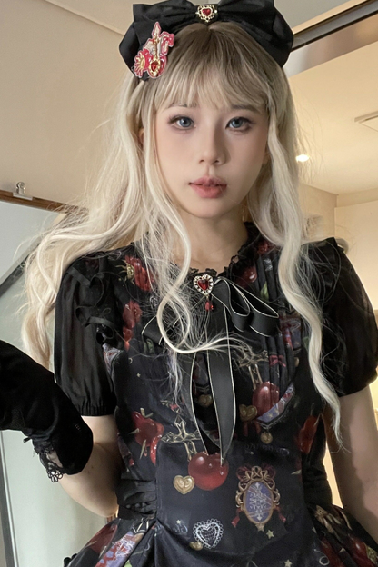 Retro Antique Cherry Sweet Lolita Dress + Jumper Skirt